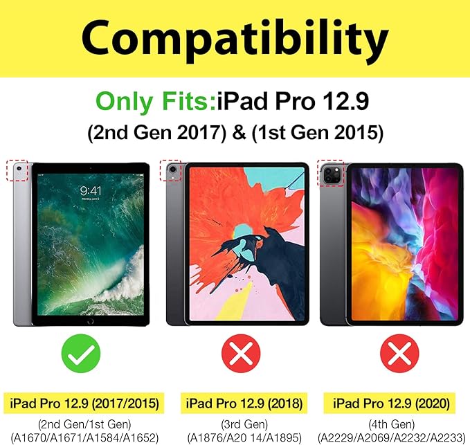 ProCase for iPad Pro 12.9 2017/2015 Case (1st & 2nd Generation), Stand Folio Case Cover for iPad Pro 12.9 Inch (Old Model 2017/2015), with Multiple Viewing Angles, Pencil Holder -Teal