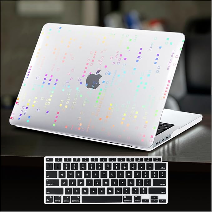 DTangLsm for MacBook Pro 14 inch Case 2026 M5, 2025-2021 M4 M3 M2 M1 A3426 A3427 A3434 A3112 A3185 A3401 A2918 A2992 A2779 A2442, Plastic Hard Cover for MacBook Pro 14 Case&Keyboard Skin, Squares
