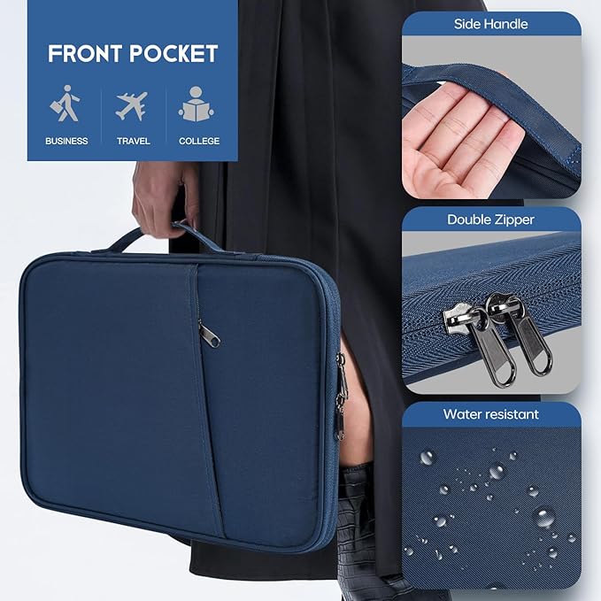 13 inch Laptop Case Sleeve for 2025 2024 Microsoft Surface Laptop 7(Copilot+ PC) 13.8" & 13.5" Surface Laptop6/5/4, Water-Resistant Shockproof Carrying Bag with Accessory Pocket -Navy Blue