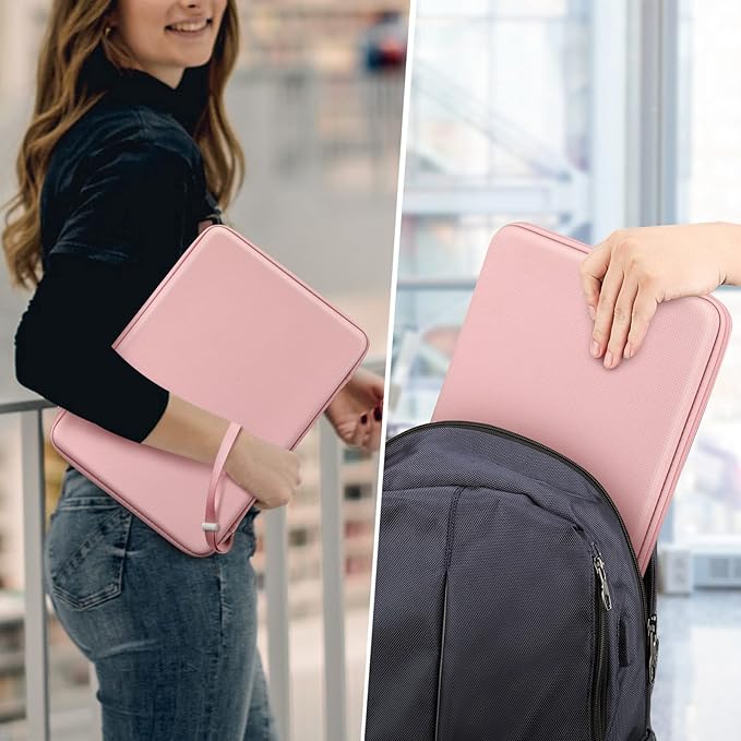 FINPAC Hard Laptop Sleeve Case for MacBook Neo A18 Pro, 13 inch MacBook Air 2026 M5/M4/M3/M2/M1, 14 inch MacBook Pro 2026 M5/M4/M3/M2 Pro/Max, Waterproof Case for Dell, Surface Laptop, HP, Acer, Pink