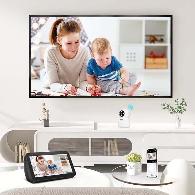 Hiseeu Indoor Security Camera, 2.4G/5G 5MP Pet Camera Baby Monitor, PTZ 360°, Auto Tracking, 2 Way Audio, Night Vision, PIR Detection, No Monthly Fee