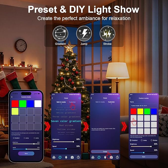 FRIDEKO HOME LED Smart Light Bulbs - Wi-Fi & Bluetooth Light Bulbs, Color Changing Light Bulb Compatible with Alexa and Google Assistant, A19 E26 RGBTW Light Bulb, 800LM (Bluetooth-4Pac)