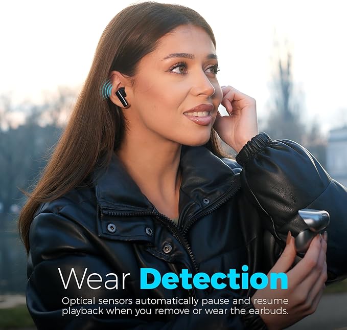 Sound Addicted ZEN6 – Hybrid ANC Earbuds with 6 Microphones, Smart Wear Detection, Dual-Device, Wireless & USB-C Charging, ENC Call Noise Reduction, 42dB Noise Canceling, 35H Playtime