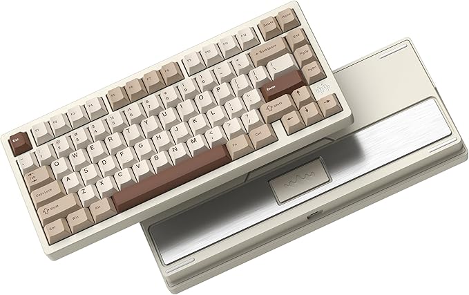 Womier RD75 Pro 75% Wireless Gaming Keyboard, Quick Release Aluminum Keyboard, QMK/VIA Tri-Mode Mechanical Key Board Custom Hot Swappable with RGB Creamy for Windows/Mac/PC-Milk White
