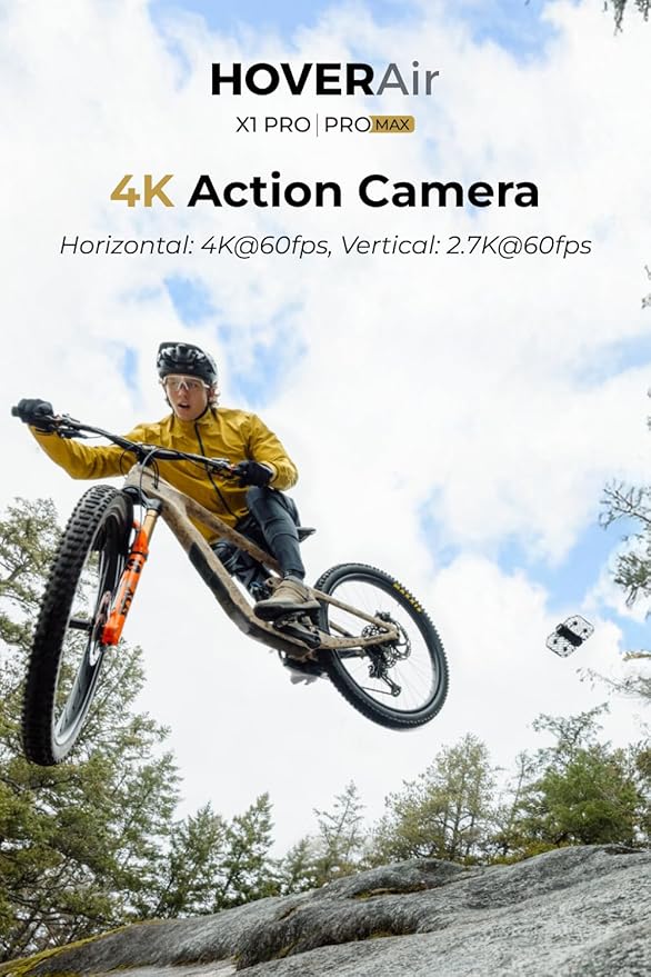 HOVERAir X1 PRO 4K Drone with Camera, Foldable Action Flying Camera with 42 KM/H Follow Speed, 15+ Fully Automatic Flight Modes, Fly Anywhere with OmniTerrain, SmoothCapture 2.0 (Standard)