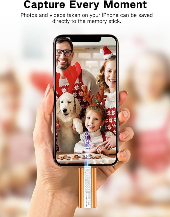 256GB Flash Drive Intended for Phone, USB External Memory Stick Storage Backup for Photos Videos, Plug and Play No APP Required, Compatible with iPhone iPad Android and PCs (1 Pack-Orange)