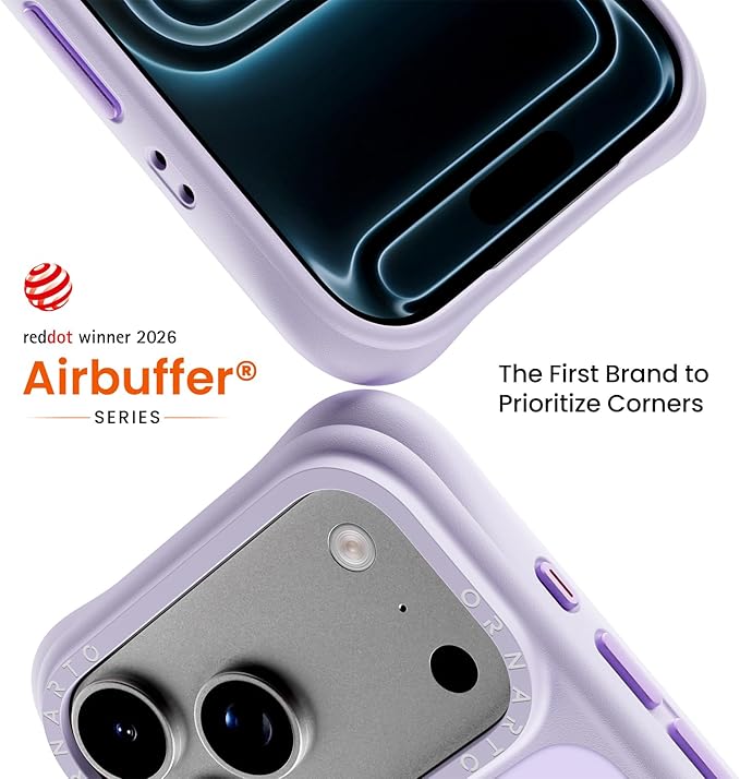 ORNARTO Magnetic for iPhone 17 Pro Max Case, 20FT Military-Grade Drop Protection, Compatible with MagSafe, Slim Shockproof Translucent Matte Phone Case for iPhone 17 Pro Max 6.9", Purple