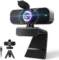 2K Webcam for Computer/Laptop/Desktop/PC, Camera with Microphone, USB Plug&Play, Auto Low Light Correction, Privacy Cover, Tripod, Wide Angle for Meeting/Online Video/Zoom