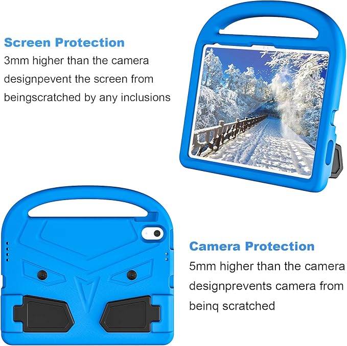 Dteck for iPad 10th Generation Case Kids 10.9 Inch 2022, Durable Lightweight Shockproof Protective Handle Stand EVA Foam Boys Girls Kids Proof Case for iPad 10th Generation 10.9 Inch 2022,Blue