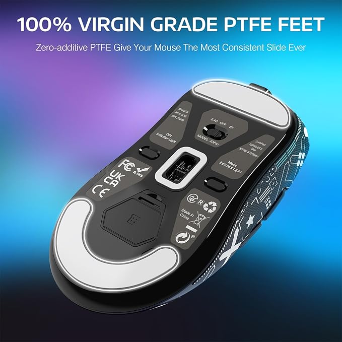 ATTACK SHARK X3PRO 4K/8K Lightweight Wireless Gaming Mouse with Tri-Mode(Wired/2.4GHz/BT),PAW3395 Optical Sensor,26K DPI,Kailh GM8.0 Switch,Long Battery,7 Buttons for PC/Laptop/Win/Mac(Black+Sticker)