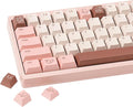 Marshmallow Theme PBT Keycaps 134 Keys - Five-Sided Dye-Sublimation Cherry Profile Keycap, Custom Cute Cat keycaps for Cherry MX Mechanical Keyboards 60% 75% 100% (Pink)