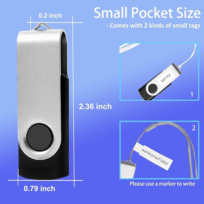 8GB USB Flash Drive 20 Pack Nicepicten Zip Drive USB 2.0 Thumb Drives FAT32 Memory Stick Jump Drives Multipack with 20PCS Lanyards Label (8GB 20Pack, Green Sliver)