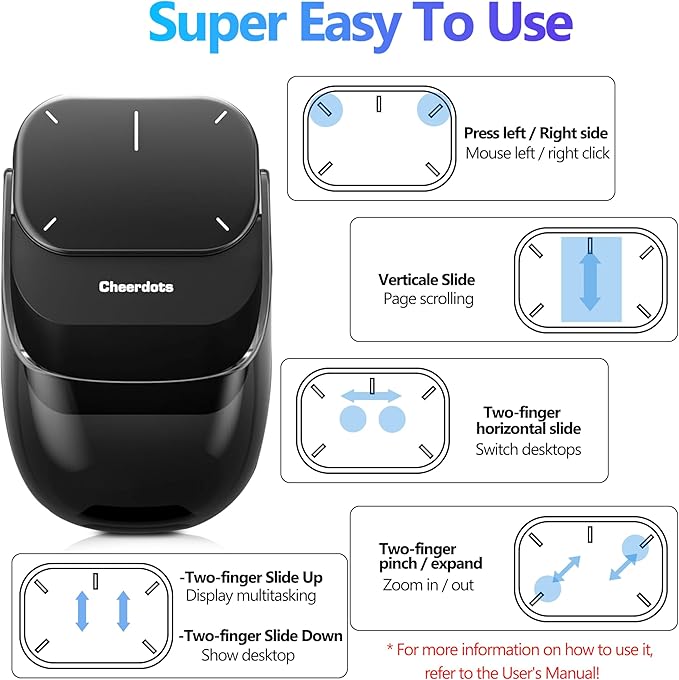 2026 Upgraded AI Voice Mouse - Wireless Air Mouse with AI Voice Assistant, 12 Languages Translation, Meeting Transcription & Summary - Detachable Computer Mouse, Presentation Clicker for Laptop