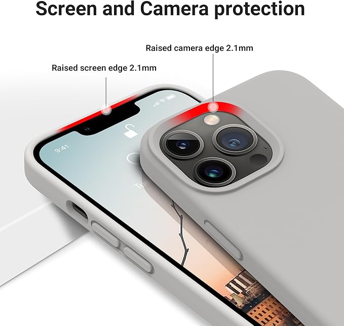 OTOFLY Designed for iPhone 13 Pro Max Case, Silicone Shockproof Slim Thin Phone Case for iPhone 13 Pro Max 6.7 inch (Natural Titanium)