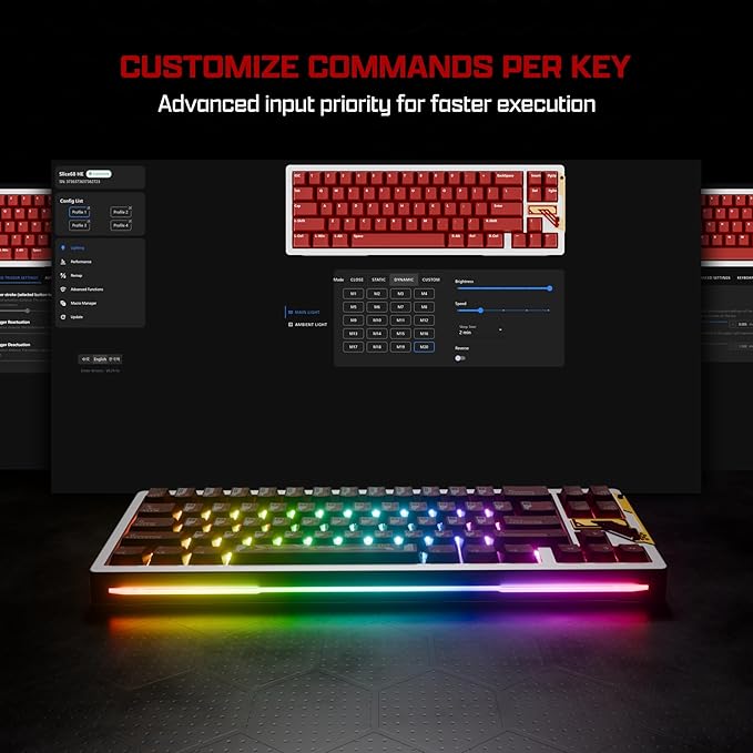 OOCTPK Chilkey Slice68 HE Mechanical Keyboard Gaming Keyboard Wired, 68% Hot Swappable Custom Hall Effect Aluminum Keyboard with Flux Switch, Rapid Trigger, 8K Polling, RGB Magnetic Switch, for PC Mac