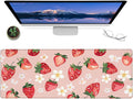 Strawberry and Floral Gaming Mouse Pad – 12x31.5in Non-Slip Rubber Desk Mat with Cute Fruit Design – Large Extended Mousepad for Office Home – Deskmat Gifts for Food and Kawaii Lovers Decor