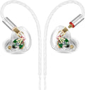 Vibes 202 Wired Earbuds - HiFi in Ear Monitor Headphones – Professional Noise Isolating Ear Buds - Clear Sound, Deep Bass & Comfort-Fit IEM Earphones - MMCX to 3.5mm, Silver Plated Cord, Carrying Case
