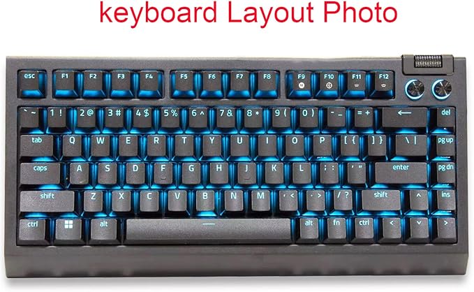 Silicone Keyboard Skin Cover Compatible for Razer BlackWidow V4 75% Mechanical Gaming Keyboard （NOT Compatible for Razer BlackWidow V4/V4 Pro Wired Mechanical Gaming Keyboard (Clear)