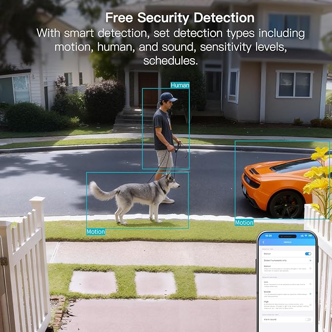 VIMTAG 2.5K Cameras for Home Security Outdoor/Indoor, Color Night Vision Security Camera for Baby/Pet/Dog/Nanny, Light/Siren, Motion Detection, 2-Way Audio, Work with Alexa, Cloud/Card Storage, 2Pcs
