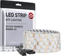 BTF-LIGHTING SK6812(Similar WS2812B) UL Listed RGBW RGB+Warm White(3000K) Individually Addressable DC12V 16.4FT 30LED/m 4 Colors in 1 Light Dream LED Strip IP30 White PCB(No Adapter or Controller)