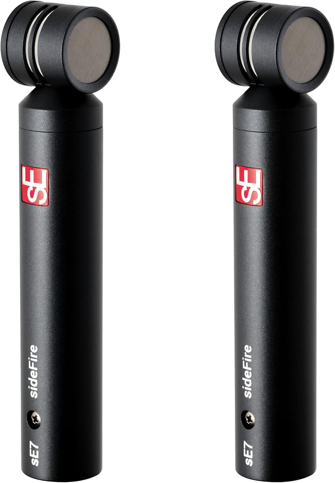 SE ELECTRONICS sE7 sideFire XLR Small Diaphragm Condenser Microphone with 90° Rotated Capsule - Professional Instrument Microphone for Drums & Guitar in Studio or on Stage - Music Recording Mic, Pair