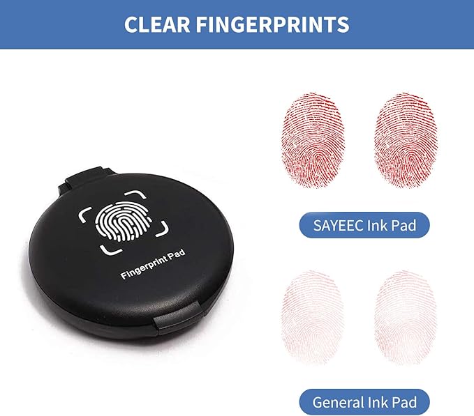 SAYEEC Fingerprint Ink Pad Thumbprint Ink Pad for Office Notary Supplies Identification Security ID Fingerprint Cards Law Enforcement Fingerprint Kit Thumb Print Ink Pad Stamp Pad (Red-4 Pack)