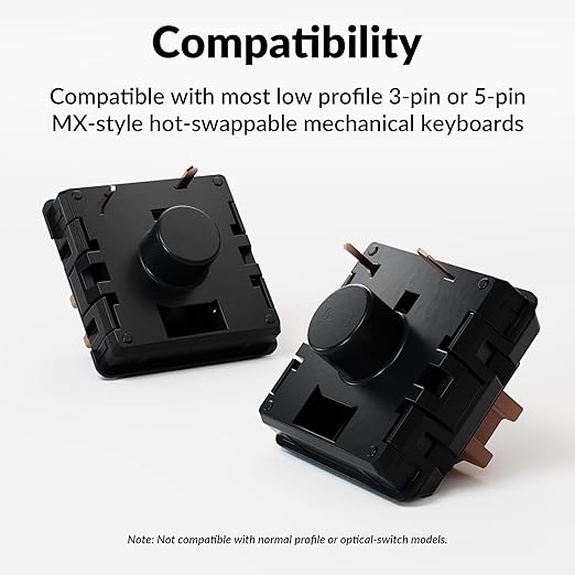 Keychron Milk POM Low-Profile Brown Switches 110pcs – Pre-Lubed Tactile Mechanical Keyboard Switch Set, Smooth & Durable Full POM Housing & Stem, 47gf Actuation Force, Hot-Swap, Dustproof Wall