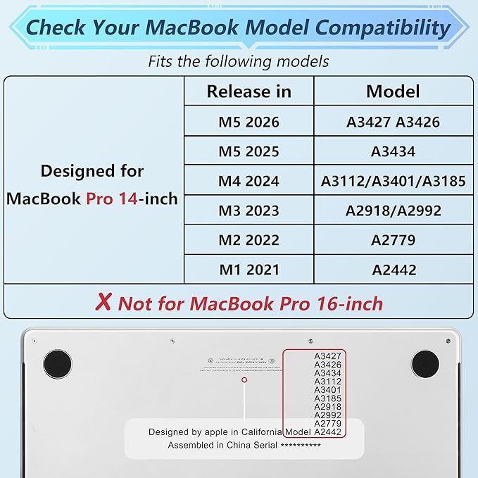 May Chen for 2026 MacBook Pro 14-inch M5 M4 M3 M2 M1 Pro/Max Chip, Release 2026 2025-2021, Model A3427 A3426 A3434 A3112 A3401 A3185, Plastic Hard Shell with Keyboard Cover, Creative lamp