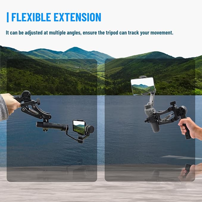 Gimbal Stabilizer for Smartphones, 3 Axis Phone Gimbal, Anti Shock Flexible Extension with Bracket Holder, Universal Handheld Z Axis Stabilizer for Vlog Live Streaming Video