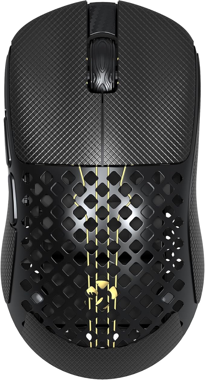 ATTACK SHARK M2 Wireless Gaming Mouse,41g Ultra-Lightweight Carbon Fiber,40,000 DPI,PAW3395PRO Sensor,Wired/BT/2.4GHz Wireless Programmable Mice Griptape for PC/Mac(Black)