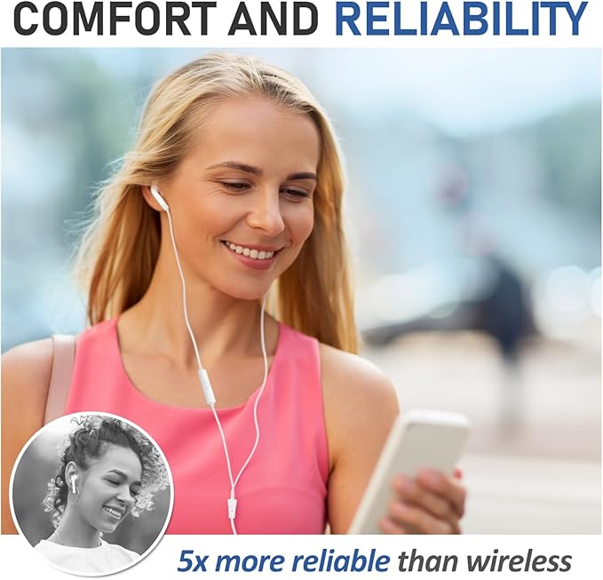 LUDOS FEROX 5 Pack Wired Earbuds in-Ear Headphones, 5 Year Warranty, Earphones with Microphone, Noise Isolation for 3.5mm Jack Ear Buds for iPhone, Samsung, Computer, Laptop, Kids, School Students