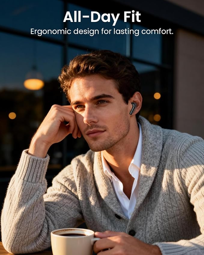 Wireless Earbuds with Active Noise Cancelling,140-Hour Long Battery Life Bluetooth 5.4 Ear Buds,Multi-Device Pairing,Enhanced Clear Call,Deep Bass Stereo Headphone,in-Ear Earphones (Dark)