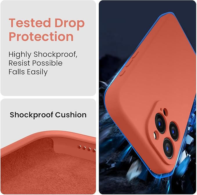 FireNova Designed for iPhone 15 Pro Max Case, Silicone Upgraded [Camera Protection] Phone Case, Soft Anti-Scratch Microfiber Lining Inside, 6.7 inch, Pink Pomelo