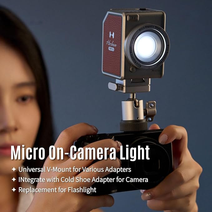 Harlowe Micro Portable Led Light for Photo and Video Recording 8W Bi-Color 2700K-6500K CRI/TLCI 96+ Soft Fill Lighting Kit for Studio and Travel Creators Micro Master Kit