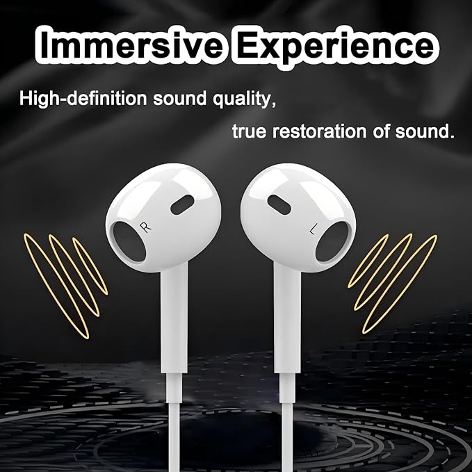 【2 Pack】Wired Earbuds, 3.5mm Headphones Wired, 3.5mm Jack in Ear Headphones with Microphone & Volume Control, Compatible with iPhone, iPad, iPod, Android, Laptop, PC, MP3, MP4 Most 3.5mm Audio Devices
