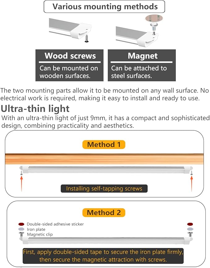 15.7in Strip Lights Closet Lights, 12W 88 LED Super Bright, Dimming and Color Adjustment, USB Powered LED Light Bar for Room Under Counter Lighting Work Tables Student Dormitory Monitor Light