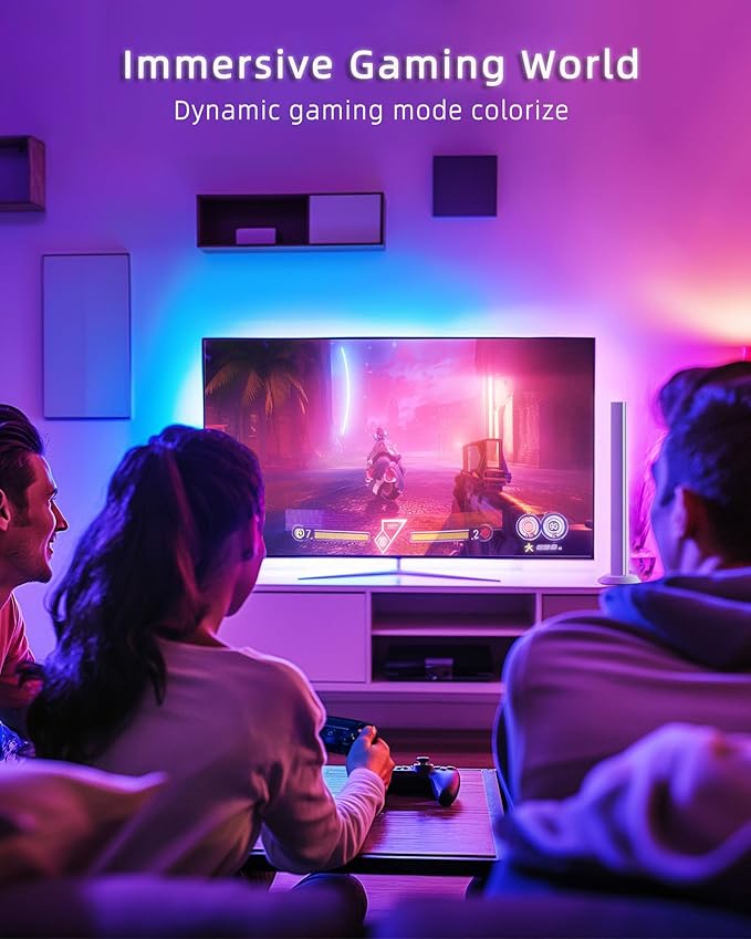 Smart LED Light Bar, TV Backlight Ambient Lighting, Work with Alexa, RGB Light Bar for Room with 16 Million Colors, Music Sync Gaming Lights APP Control, LED Lights for TV, PC, Party