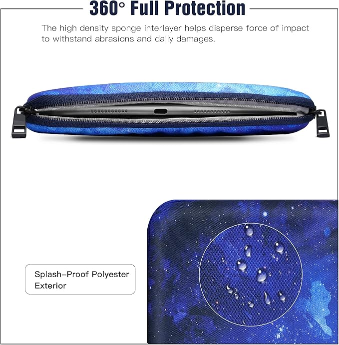 TiMOVO 9-11" Tablet Sleeve Bag for iPad 11-inch A16 2025, iPad 10.9"/10.2"| Air 11 Inch/5th/4th Gen. 10.9", Galaxy Tab A9+/A11Plus 11", Protective Bag Fit Smart Keyboard, Blue Starry Sky