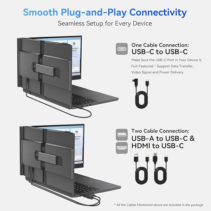 Blackview Laptop Screen Extender, 1.7lbs Ultra-Light & 0.17" Ultra-Slim, 15.6" FHD 1080P IPS Portable Laptop Monitor Extender,Travel Dual Monitor for 14-17",Plug & Play for Windows/Mac/Android/Switch