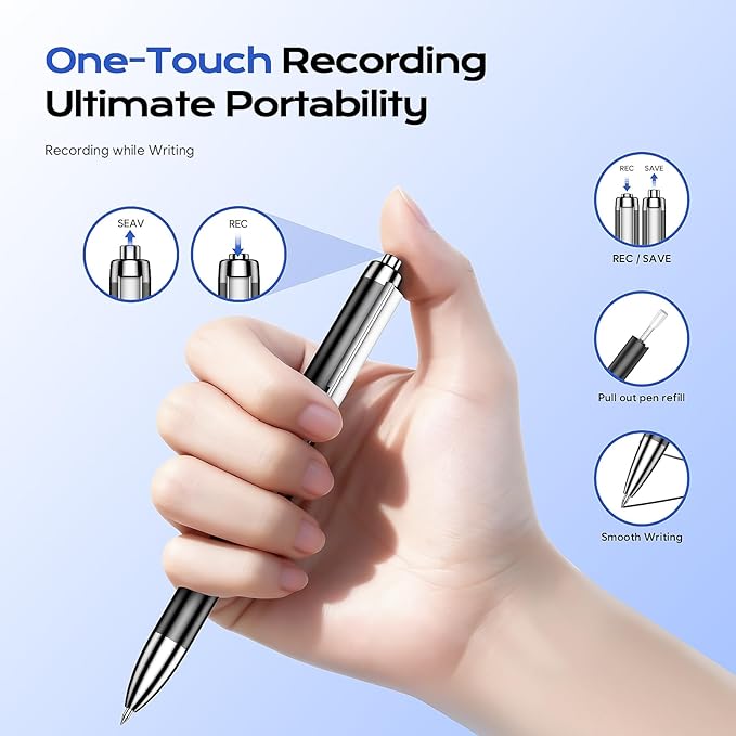 128GB Voice Activated Recorder Device - Qunifyed Digital Voice Recorder with AI Noise Reduction, Portable Recording Device for Meetings, Interviews, Lectures, Work