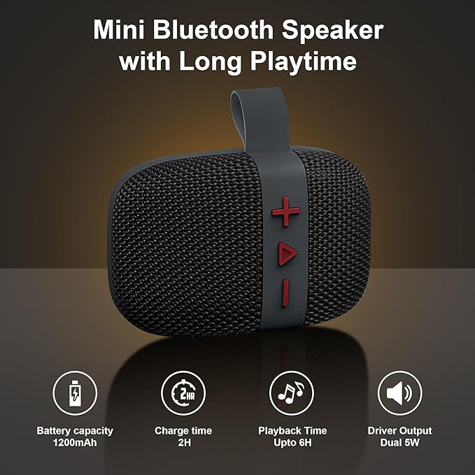 Fisher Portable Bluetooth Speakers, Clip-On Speakers Bluetooth Wireless, IPX5 Waterproof Speaker,10W Peak Power Bluetooth Speaker Stereo HD Sound, BT 5.3, FM Radio, for Pool, Beach, Use Anywhere