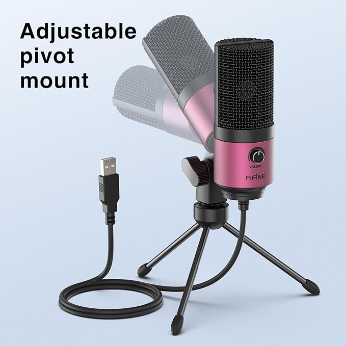 FIFINE USB Podcast Condenser Microphone Recording On Laptop, No Need Sound Card Interface and Phantom Power-K669