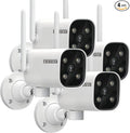 EVERSECU 2K WiFi PTZ Bullet Camera, Outdoor/Indoor, Pan/tilt, 2-Way Audio, Night Vision, Motion Detection Auto Tracking, Waterproof, Remote Access, RTSP Stream, Compatible with Alexa(4pack)