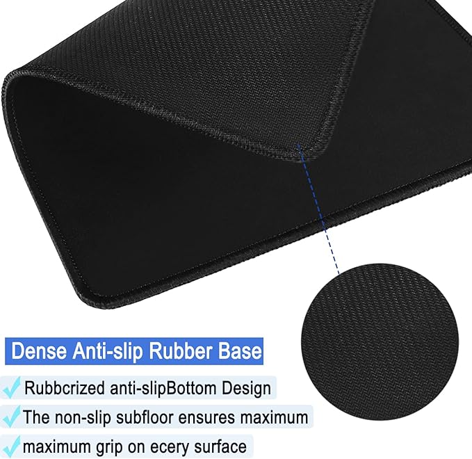 Mouse Pad, Upgraded 30% Larger Mouse pad with Durable Stitched Edges, Waterproof Mousepad, Nonslip Natural Rubber Base Mouse pad for Gaming Computer, Laptop, Office, Home, 11.8 x 9.8 x 0.12 in