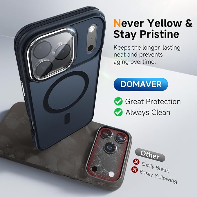 Magnetic 3 in 1 for iPhone 17 Pro Max Case, [Omni-Directional Protection] with 1x Screen Protector + 1x Camera Cover, [Seamless Work with Magsafe] Protective Silm Case for iPhone 17 Pro Max Black