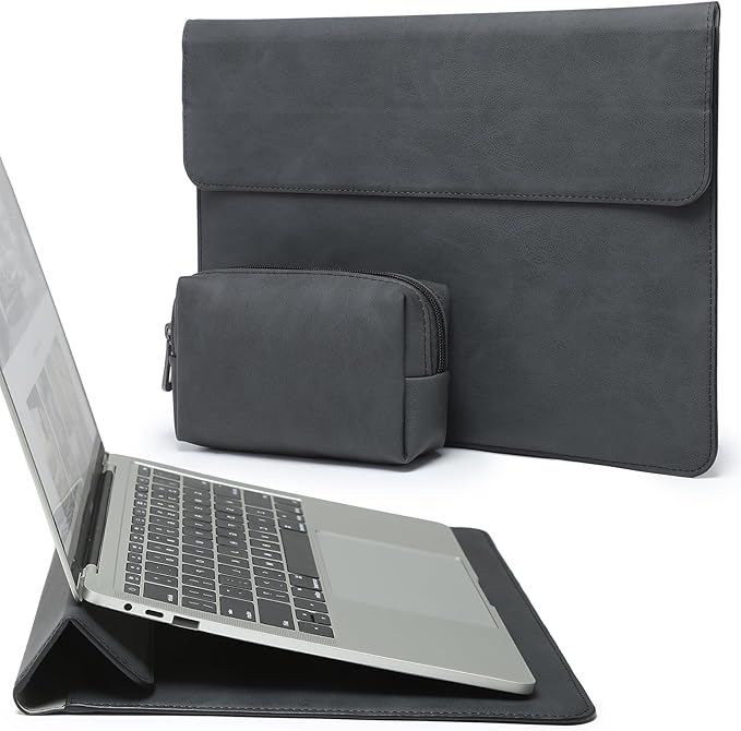 HYZUO 15 Inch Laptop Case Bag Sleeve with Stand for MacBook Air 15 M5 M4 A3241 M3 A3114 M2 A2941 2026-2023, 15" Surface Laptop 7/6/5/4/3, MacBook Pro 15 A1990 A1707 2019-2016, Graphite