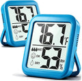 Antonki 2 Pack Room Thermometer for Home, Hygrometer Indoor Humidity Meter Gauge, Digital Temperature and Humidity Monitor Sensor for House, Terrarium, Incubator, Greenhouse - Battery Included