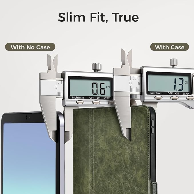 Slim Case for iPad Pro 11 Inch M5/M4 (2025/2024) A3357/A3358/A2836/A2837 with Pencil Holder,Lightweight Cover,Magnetic Closure,Multi Angle Stand,Typing Angle,Auto Sleep/Wake,Green