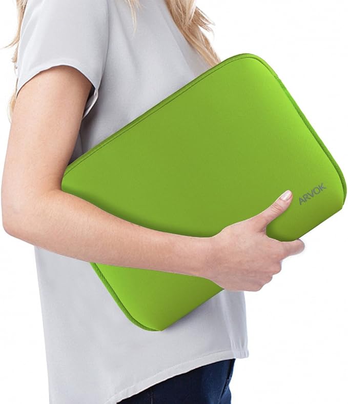 Arvok 11 11.6 12 Inch Laptop Sleeve Case for MacBook Air 12, Water-Resistant Neoprene Notebook Computer Tablet Sleeve, Carrying Bag Cover for Chromebook/HP/Dell/Lenovo/Asus/Acer, Bamboo Green