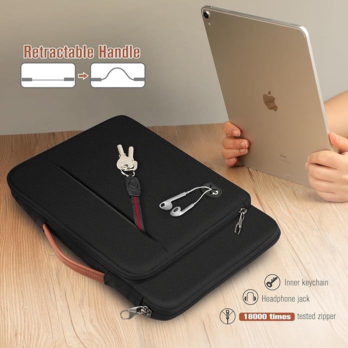 FINPAC 12.9-13 Inch Tablet Laptop Sleeve Case, Briefcase Shoulder Bag for MacBook Pro, Air, Neo, iPad Pro/Air 12.9-13